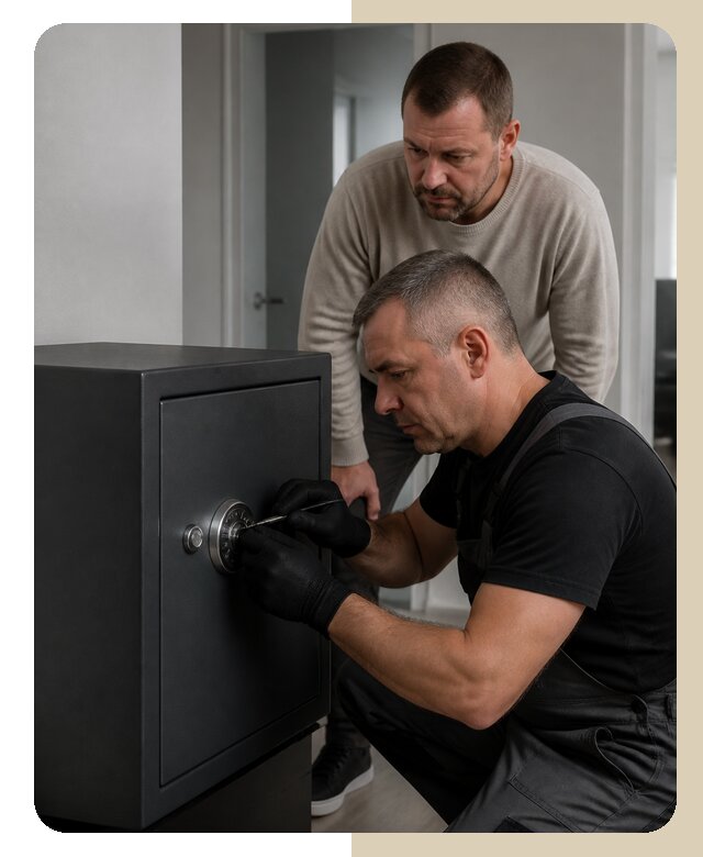 Аварийное открытие сейфа в Сафонове по цене от 5636 р. | ДвериЛегко-Сфн